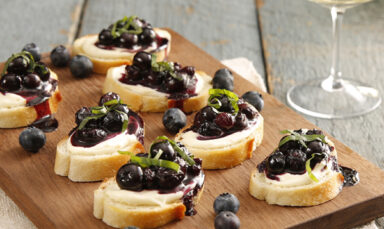 Recipe Image - Balsamic Blueberry Mascarpone Crostinis